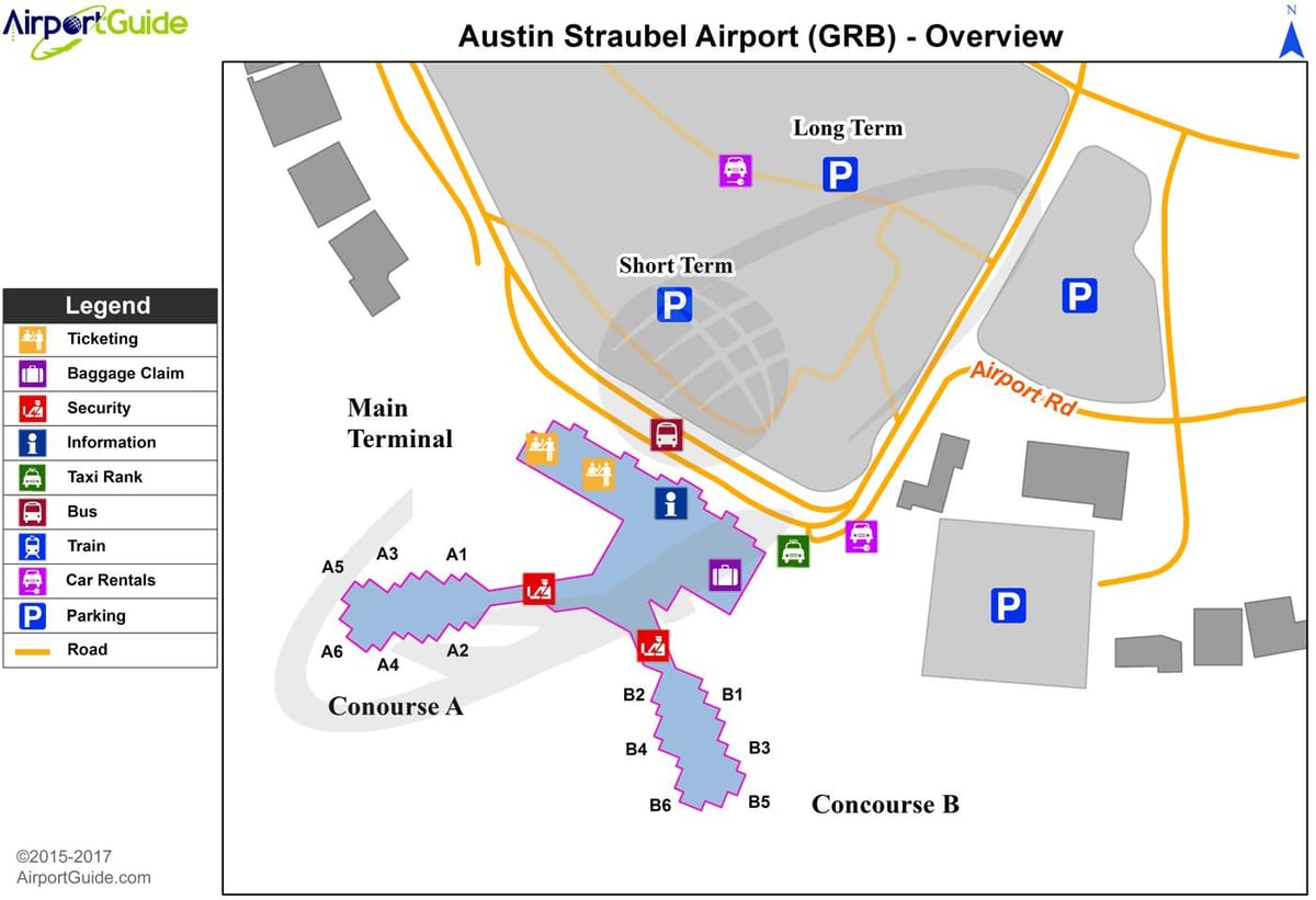 Austin аэровокзал քարտեզի վրա