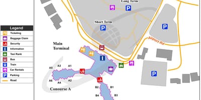 Austin аэровокзал քարտեզի վրա